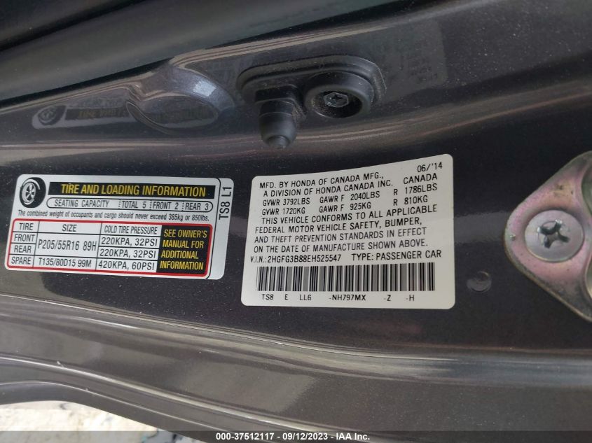 2014 HONDA CIVIC COUPE EX - 2HGFG3B88EH525547