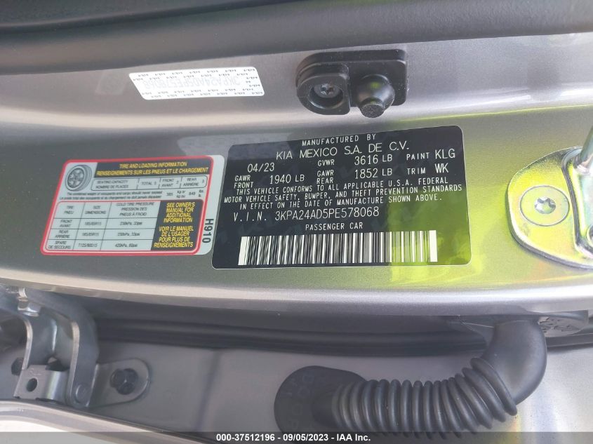 3KPA24AD5PE578068 Kia Rio S 9