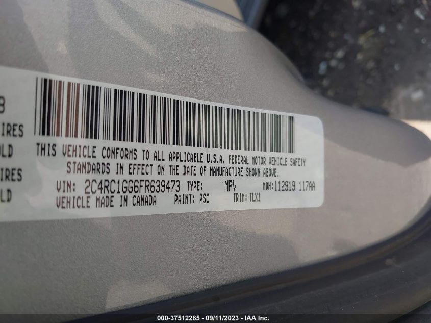 2015 CHRYSLER TOWN & COUNTRY LIMITED PLATINUM - 2C4RC1GG6FR639473