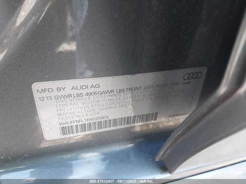 2014 AUDI A4 PREMIUM PLUS - WAUFFBFL1EN025602