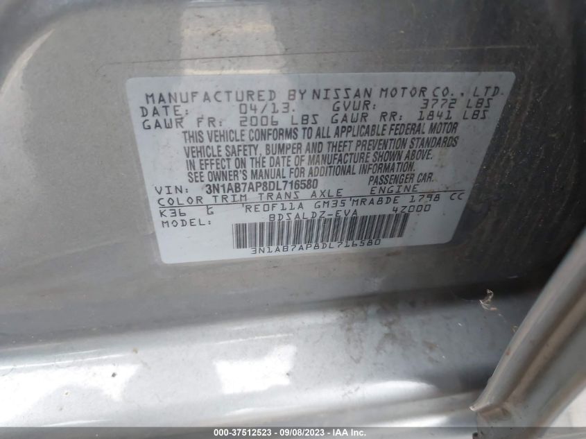 2013 NISSAN SENTRA SV - 3N1AB7AP8DL716580