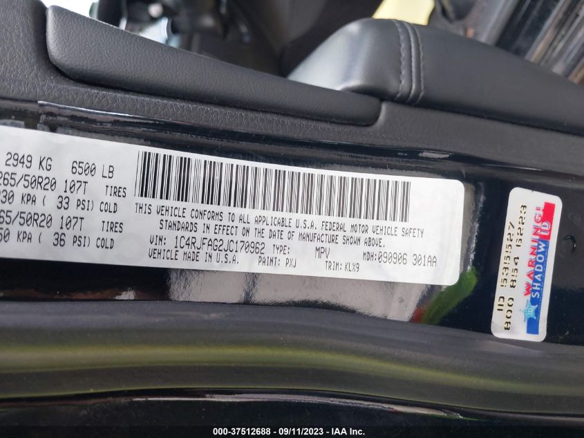2018 JEEP GRAND CHEROKEE ALTITUDE - 1C4RJFAG2JC170962