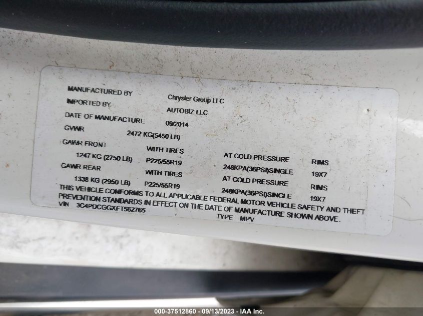 2015 DODGE JOURNEY CROSSROAD - 3C4PDCGGXFT562765
