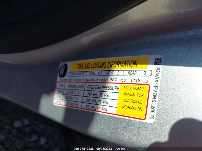 2021 CHEVROLET EQUINOX LS - 3GNAXHEV7MS120676