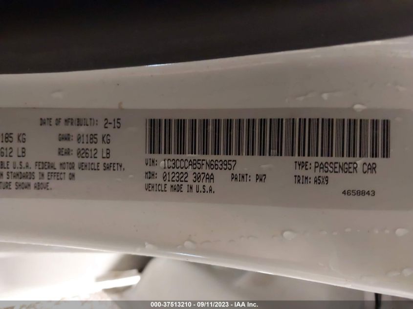 2015 CHRYSLER 200 LIMITED - 1C3CCCAB5FN663957