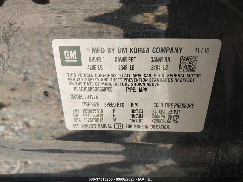 2016 BUICK ENCORE - KL4CJCSB8GB560755