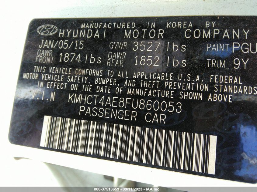 2015 HYUNDAI ACCENT GLS - KMHCT4AE8FU860053