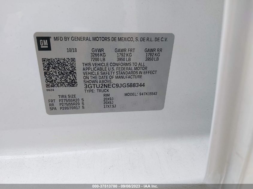 2018 GMC SIERRA 1500 SLT - 3GTU2NEC9JG588344