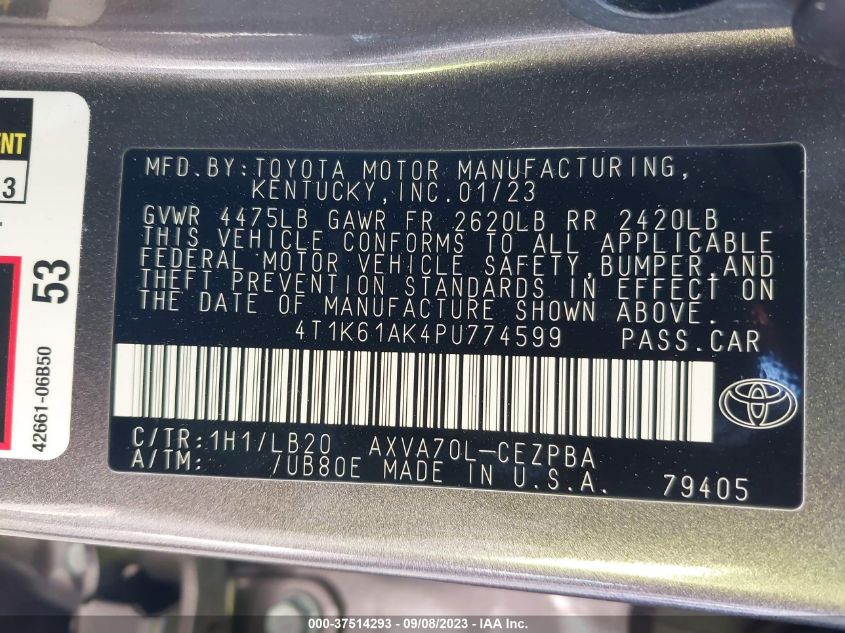 2023 TOYOTA CAMRY XSE - 4T1K61AK4PU774599
