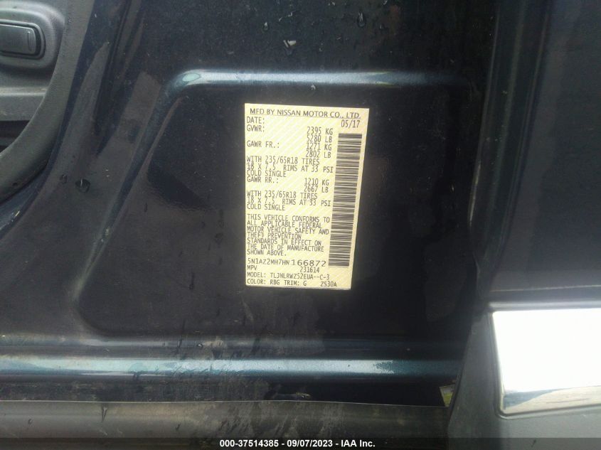 2017 NISSAN MURANO SL - 5N1AZ2MH7HN166872