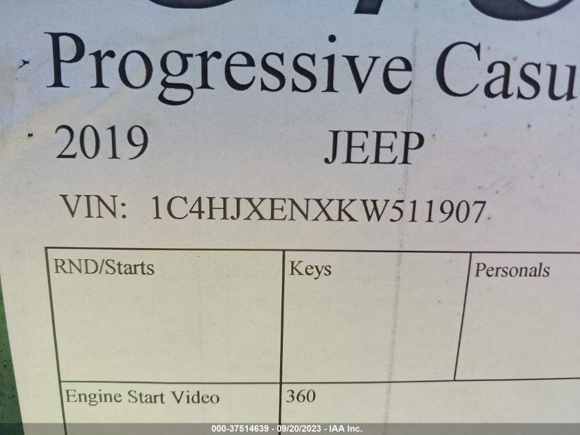 2019 JEEP WRANGLER UNLIMITED SAHARA - 1C4HJXENXKW511907