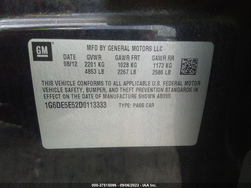 2013 CADILLAC CTS SEDAN LUXURY - 1G6DE5E52D0113333