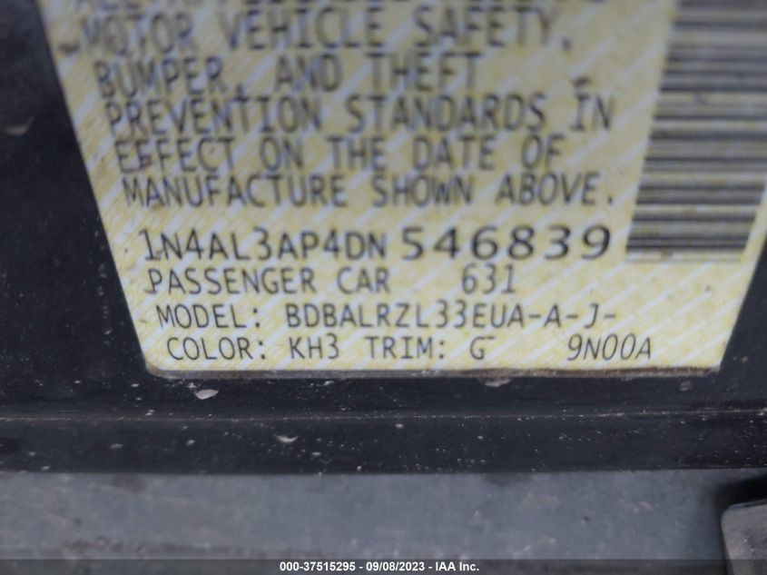 2013 NISSAN ALTIMA 2.5/S/SV/SL - 1N4AL3AP4DN546839