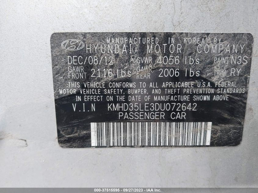 2013 HYUNDAI ELANTRA GT - KMHD35LE3DU072642