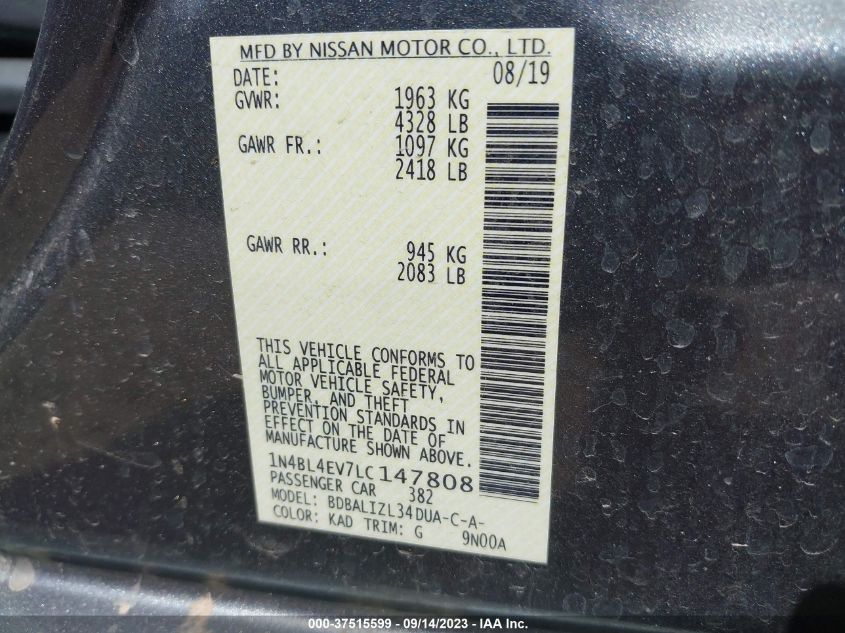 2020 NISSAN ALTIMA 2.5 SL - 1N4BL4EV7LC147808