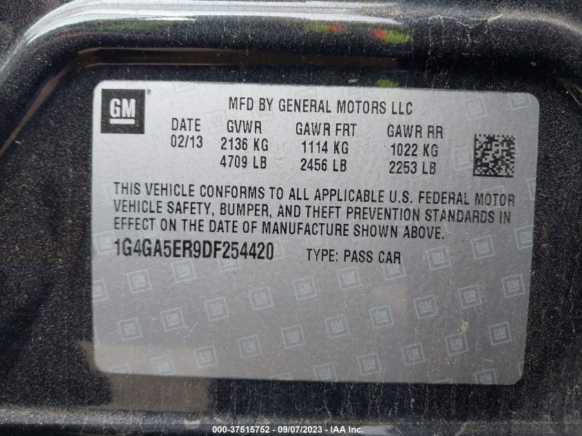 2013 BUICK LACROSSE - 1G4GA5ER9DF254420