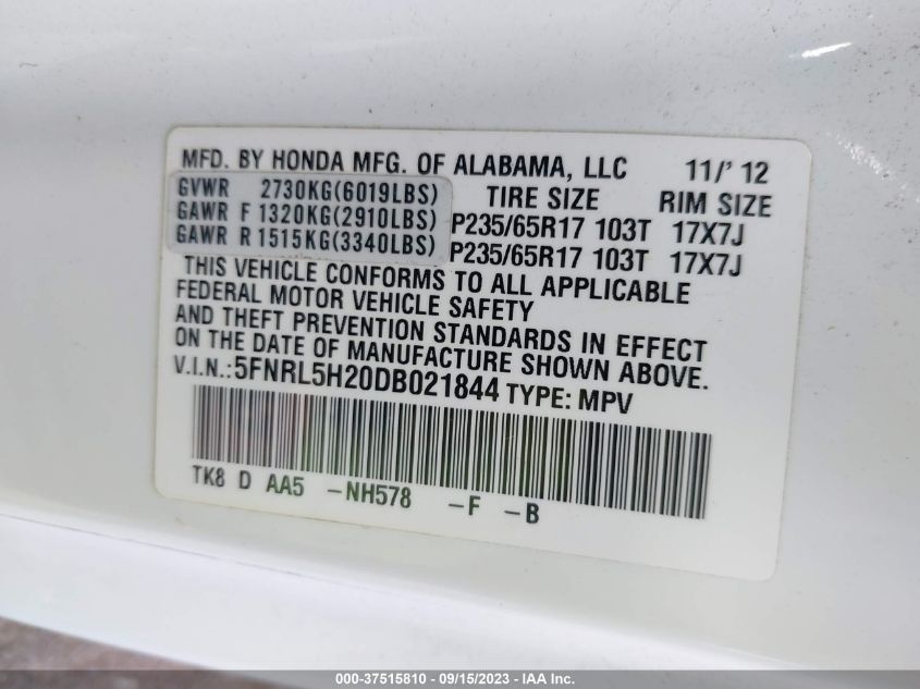 2013 HONDA ODYSSEY LX - 5FNRL5H20DB021844
