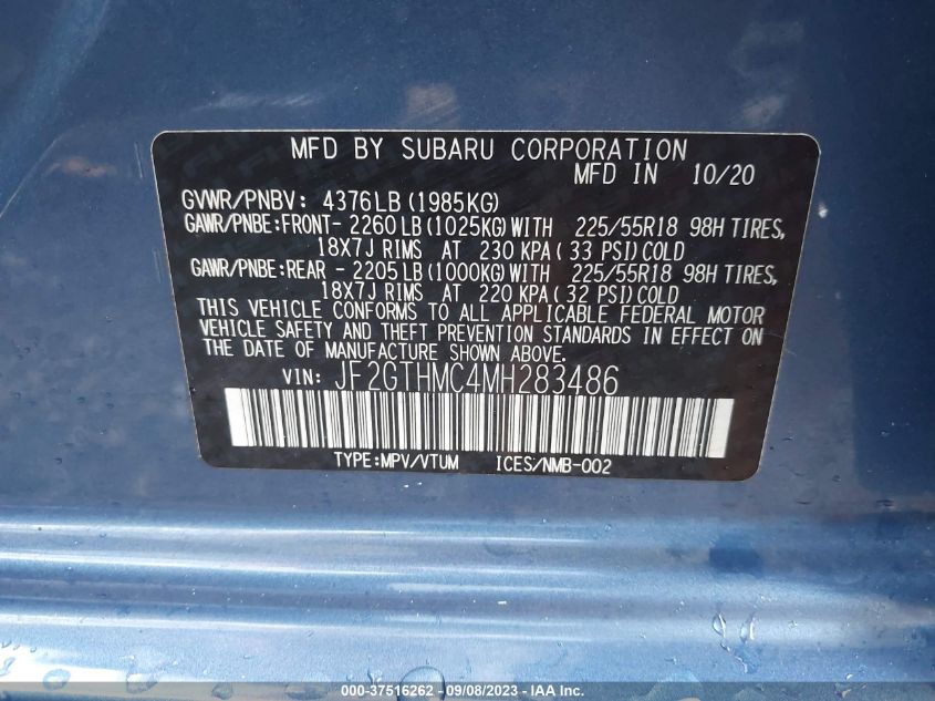 2021 SUBARU CROSSTREK LIMITED - JF2GTHMC4MH283486
