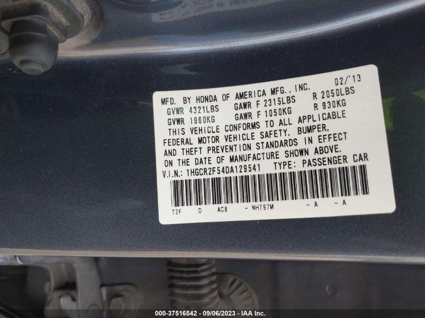 2013 HONDA ACCORD SDN SPORT - 1HGCR2F54DA129541