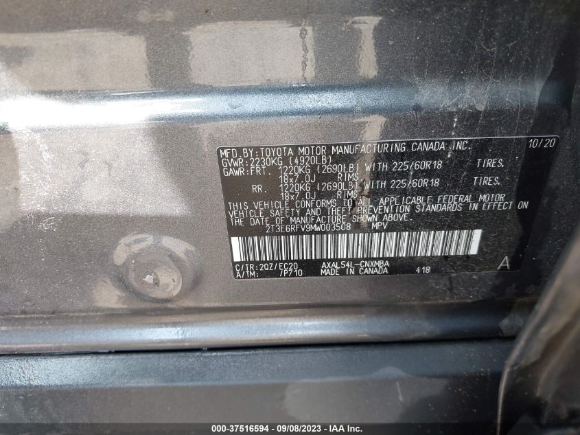 2021 TOYOTA RAV4 HYBRID XSE - 2T3E6RFV9MW003508