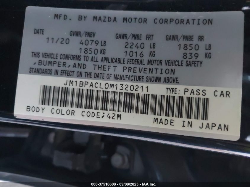 2021 MAZDA MAZDA3 SEDAN PREFERRED JM1BPACL0M1320211