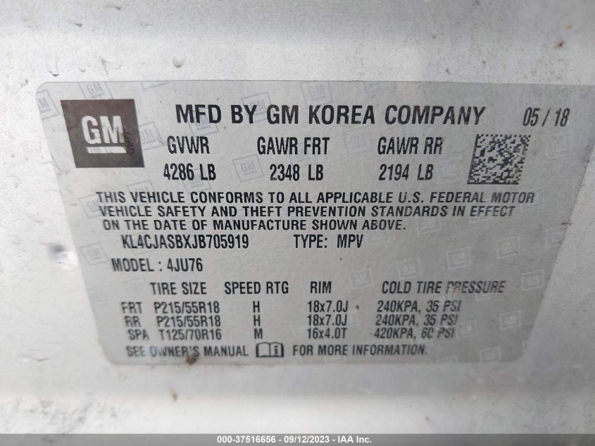 2018 BUICK ENCORE PREFERRED - KL4CJASBXJB705919