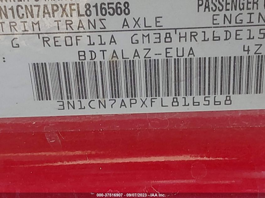 2015 NISSAN VERSA S PLUS - 3N1CN7APXFL816568