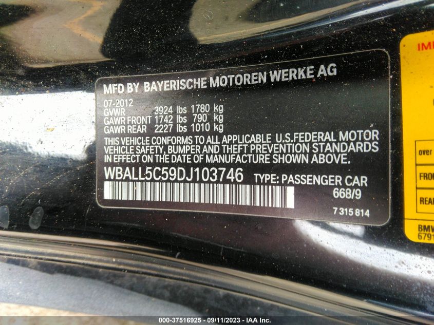 2013 BMW Z4 SDRIVE28I WBALL5C59DJ103746