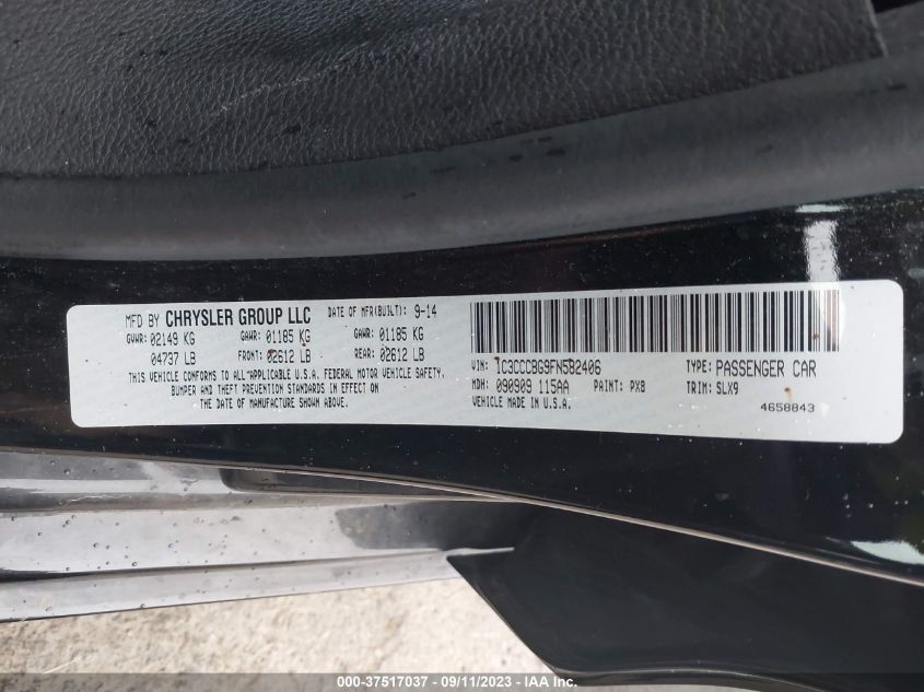2015 CHRYSLER 200 S - 1C3CCCBG9FN582406