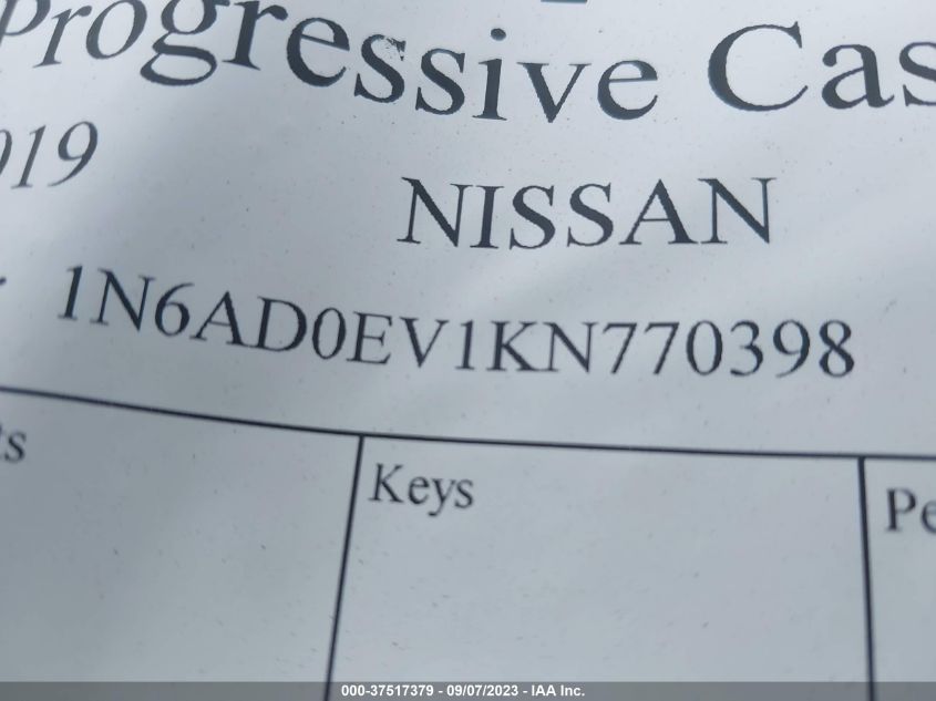2019 NISSAN FRONTIER S/SV/SL/PRO-4X - 1N6AD0EV1KN770398