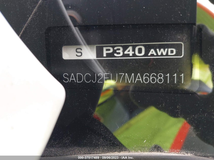 VIN SADCJ2EU7MA668111 2021 JAGUAR F-PACE S