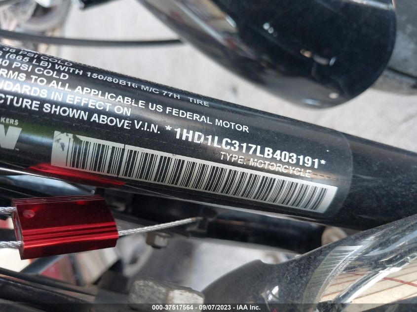 VIN 1HD1LC317LB403191 2020 HARLEY-DAVIDSON XL1200 X