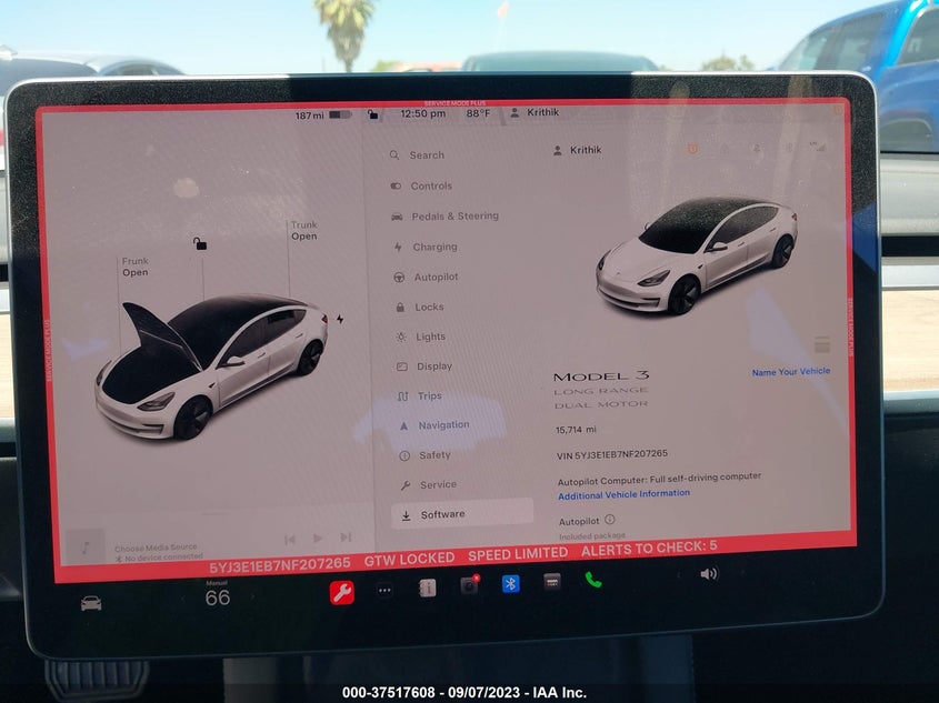 VIN 5YJ3E1EB7NF207265 2022 TESLA MODEL 3 LONG RANGE