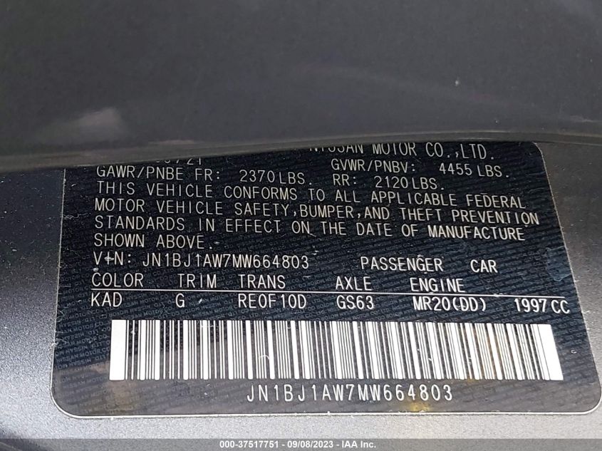 2021 NISSAN ROGUE SPORT S - JN1BJ1AW7MW664803