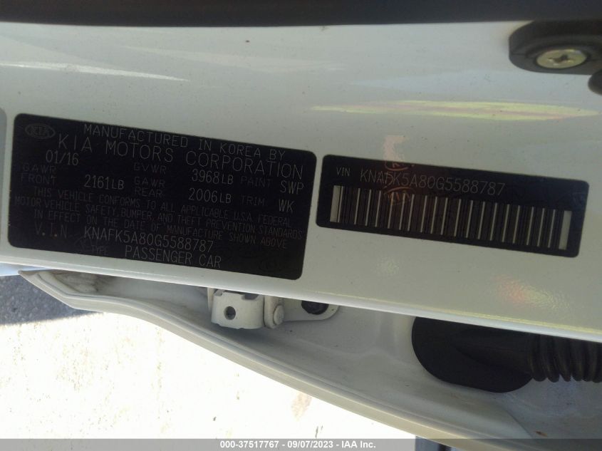 2016 KIA FORTE 5-DOOR LX - KNAFK5A80G5588787