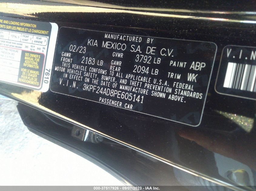 2023 KIA FORTE LX/LXS - 3KPF24AD8PE605141