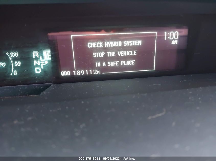 2013 TOYOTA PRIUS ONE/TWO/THREE/FOUR/FIVE - JTDKN3DU9D5589759