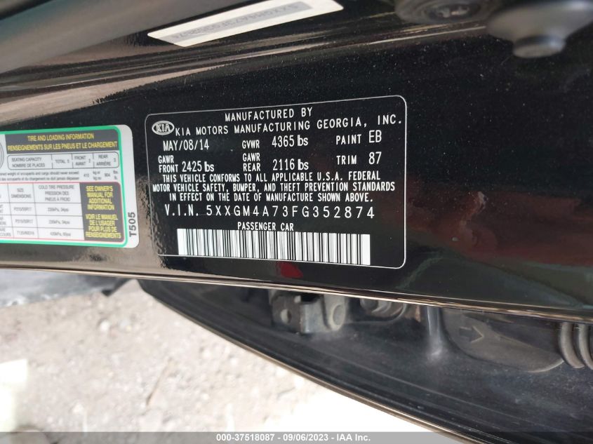 2015 KIA OPTIMA LX - 5XXGM4A73FG352874