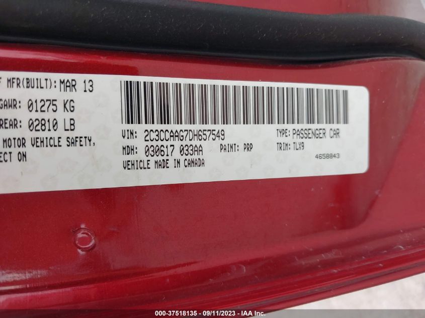 2013 CHRYSLER 300 - 2C3CCAAG7DH657549