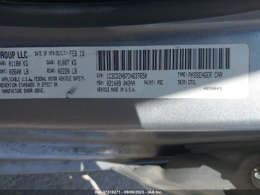 2013 DODGE AVENGER SE - 1C3CDZAB7DN637650