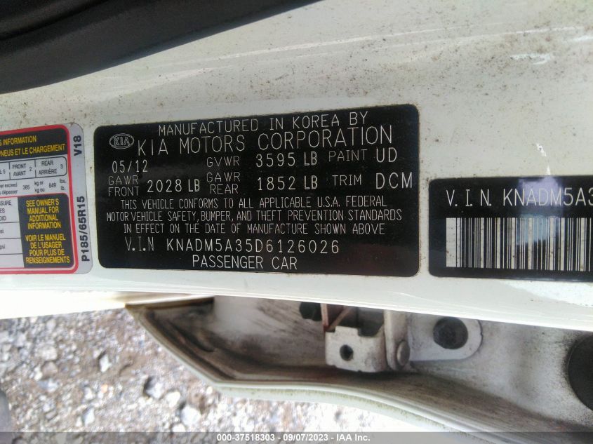 2013 KIA RIO LX - KNADM5A35D6126026