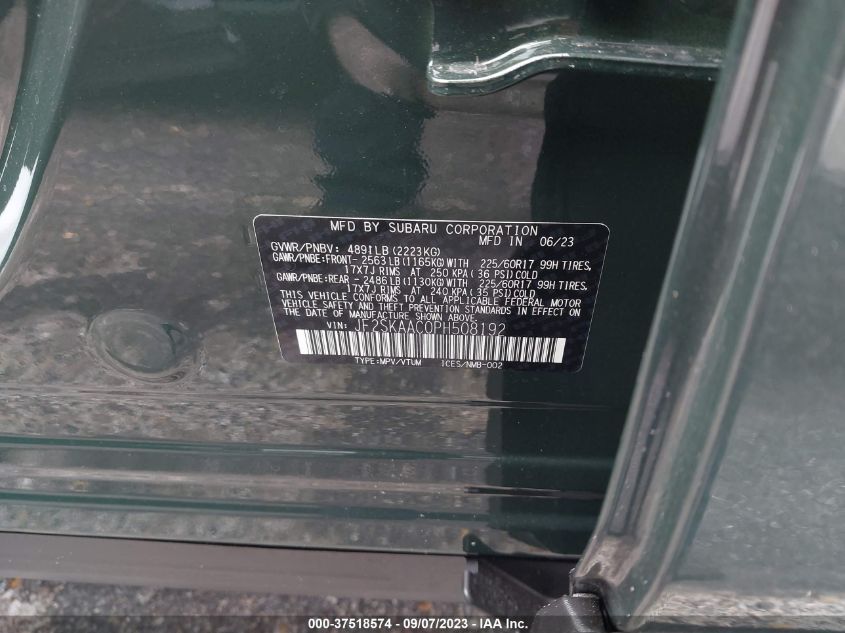 2023 SUBARU FORESTER - JF2SKAAC0PH508192