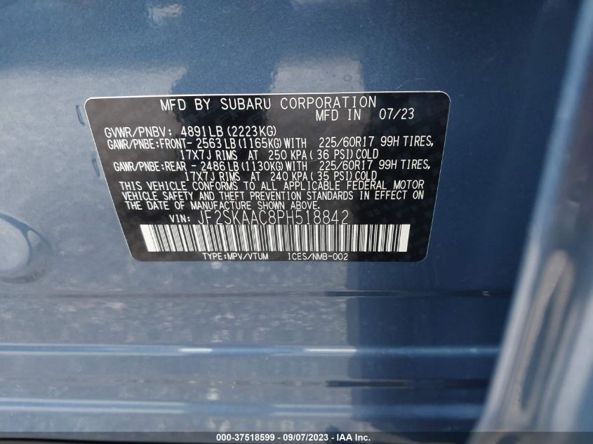 2023 SUBARU FORESTER - JF2SKAAC8PH518842