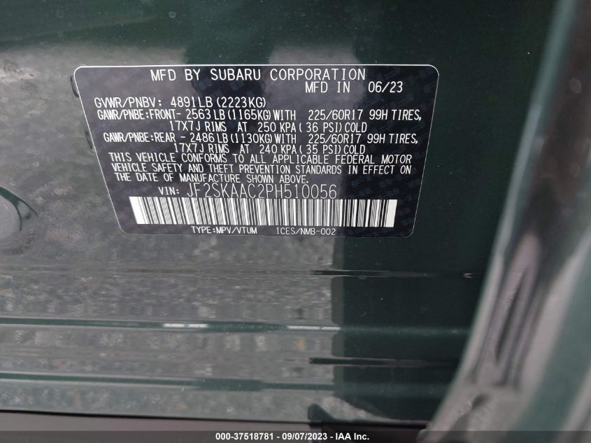 2023 SUBARU FORESTER - JF2SKAAC2PH510056