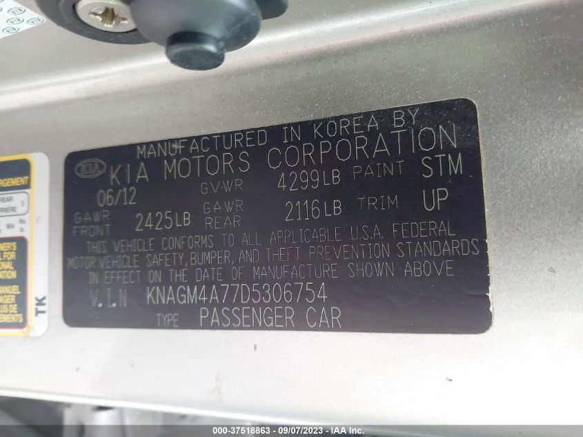2013 KIA OPTIMA LX - KNAGM4A77D5306754