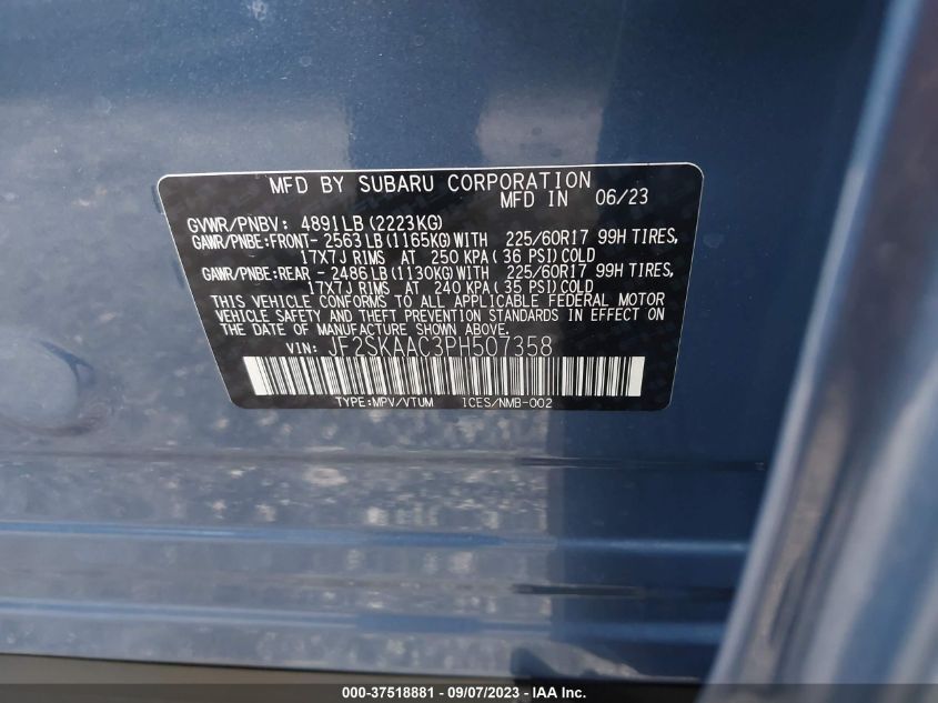 2023 SUBARU FORESTER - JF2SKAAC3PH507358