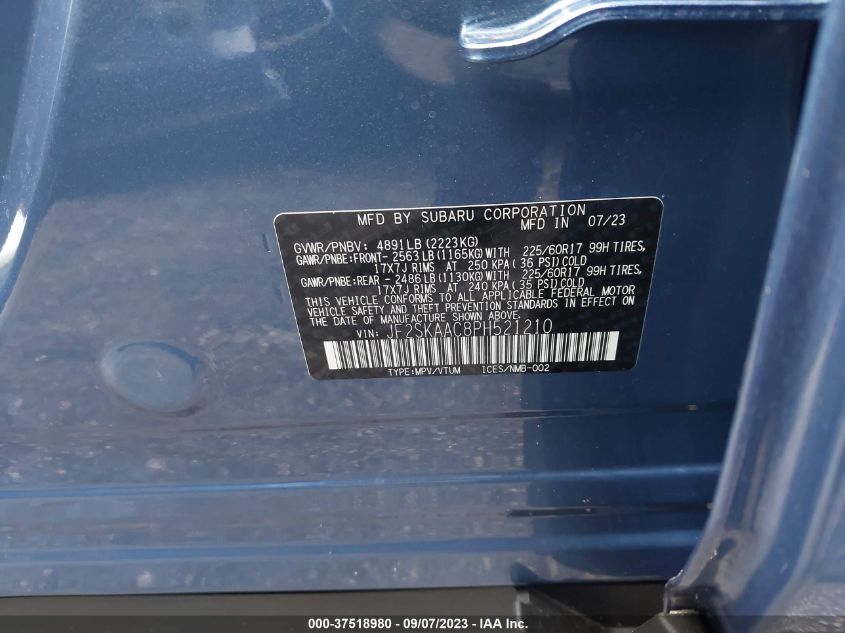 2023 SUBARU FORESTER - JF2SKAAC8PH521210