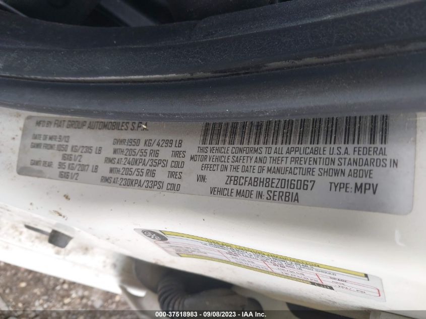 2014 FIAT 500L EASY - ZFBCFABH8EZ016067