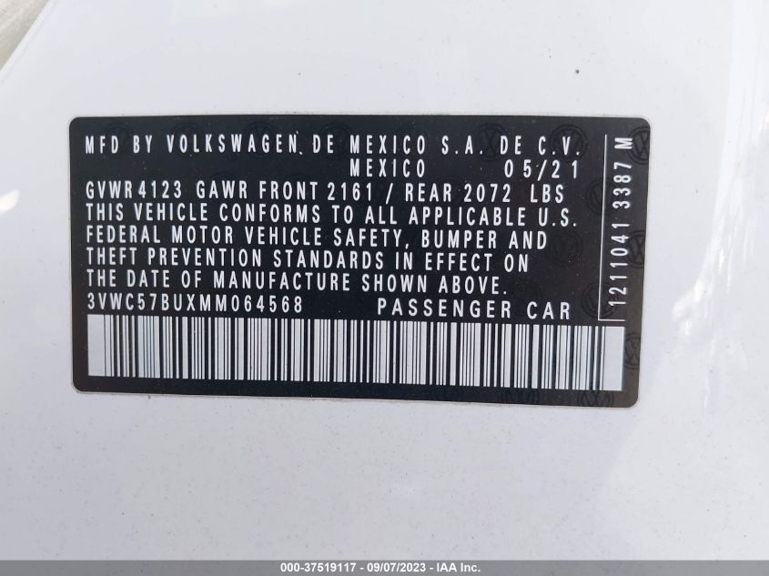 2021 VOLKSWAGEN JETTA S/SE/R-LINE - 3VWC57BUXMM064568
