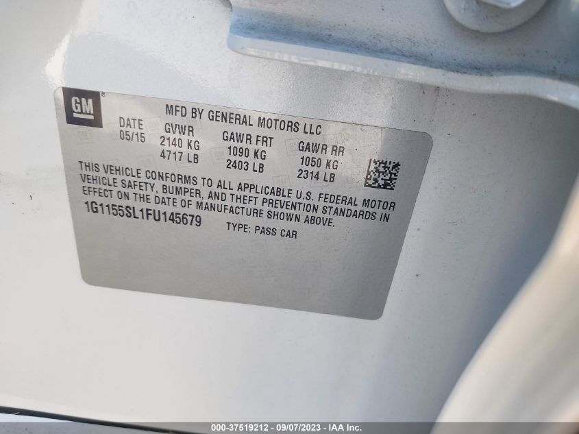 2015 CHEVROLET IMPALA LTZ - 1G1155SL1FU145679